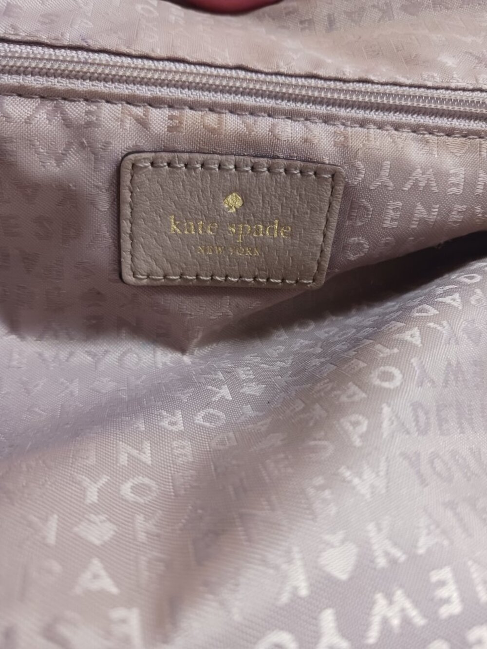 Kate Spade "Grove Street Carli" Pebbled Leather Satchel Crossbody– Warm Beige - Picture 13 of 16